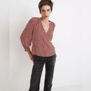 MADEWELL Kinston side button wrap top blouse size S